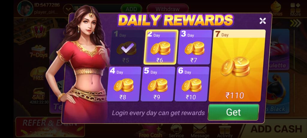 Teen Patti Master daily spin wheel for rewards